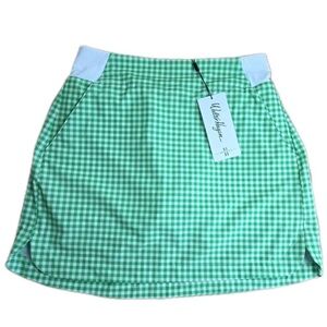 Walter Hagen Green Gingham Large 16” Golf Skort